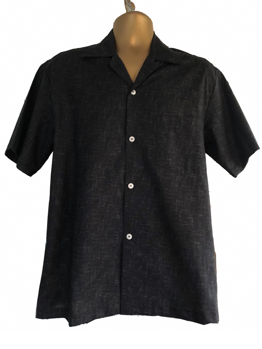 1950s Fleck Shirt for Men - Black - missbamboo.co.uk
